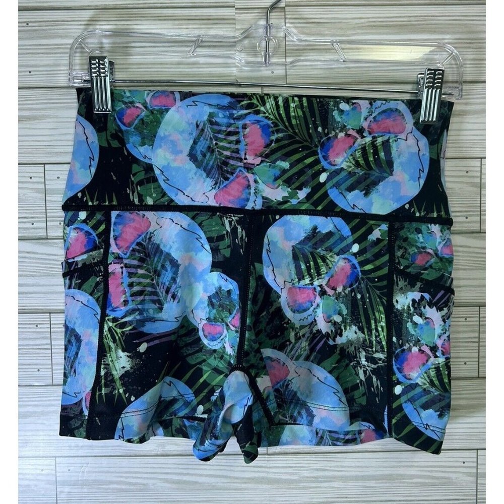 Constantly Varied Gear CVG Miami Skulls Leaves Workout Shorts Squat Tested Sz Sm